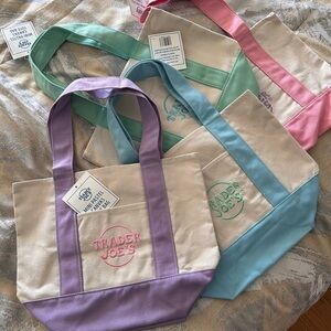 Canvas Tote Bag - Purple and Cream